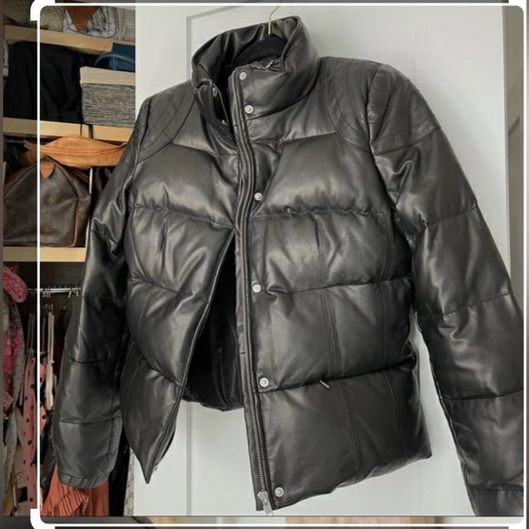 Ronny Kobo genuine leather down puffer jacket - Picture 3 of 6